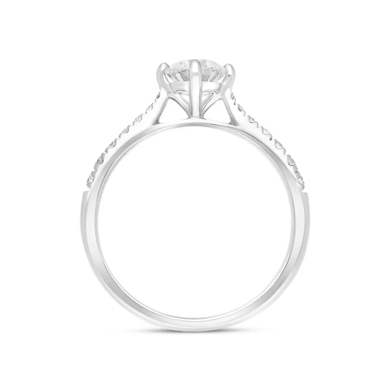 Platinum 0.84ct Diamond Shoulder Solitaire Ring sold by Jura Watches product image thumbnail 3