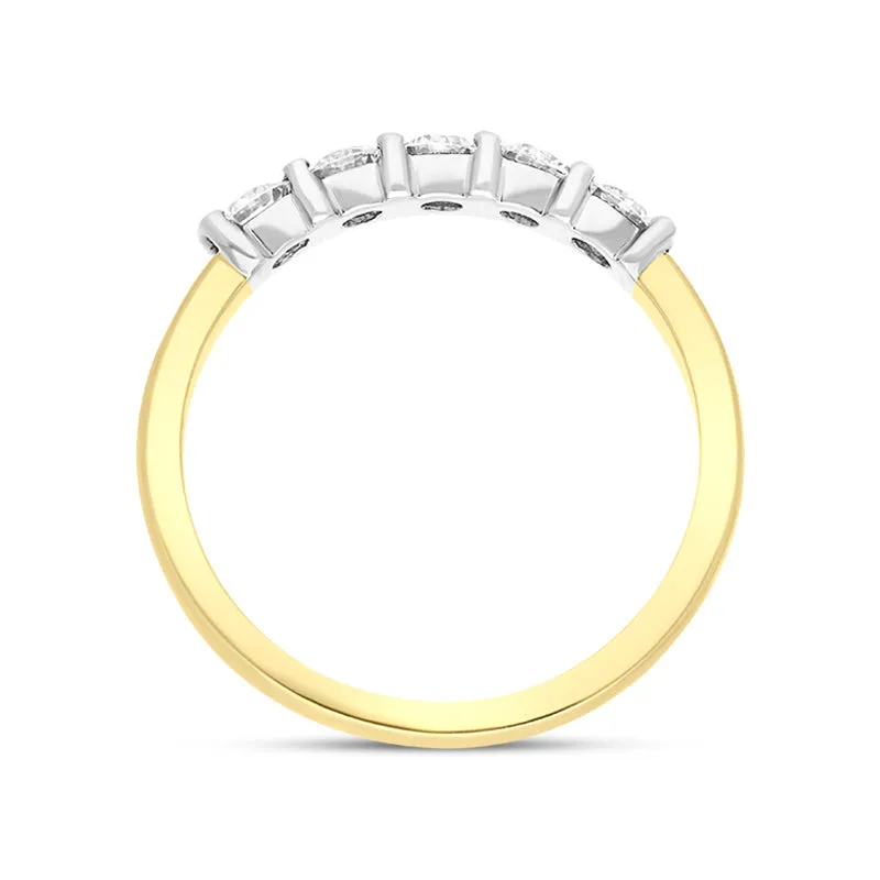 18ct Yellow Gold 0.58ct Diamond Five Stone Bar Set Eternity Ring sold by Jura Watches product image thumbnail 2