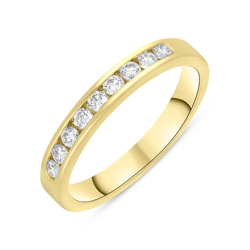 18ct Yellow Gold 0.30ct Diamond Nine Stone Channel Set Eternity Ring sold by Jura Watches