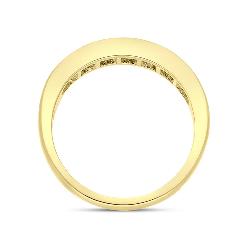 18ct Yellow Gold Sapphire Diamond Nine Stone Channel Set Half Eternity Ring sold by Jura Watches product image thumbnail 3