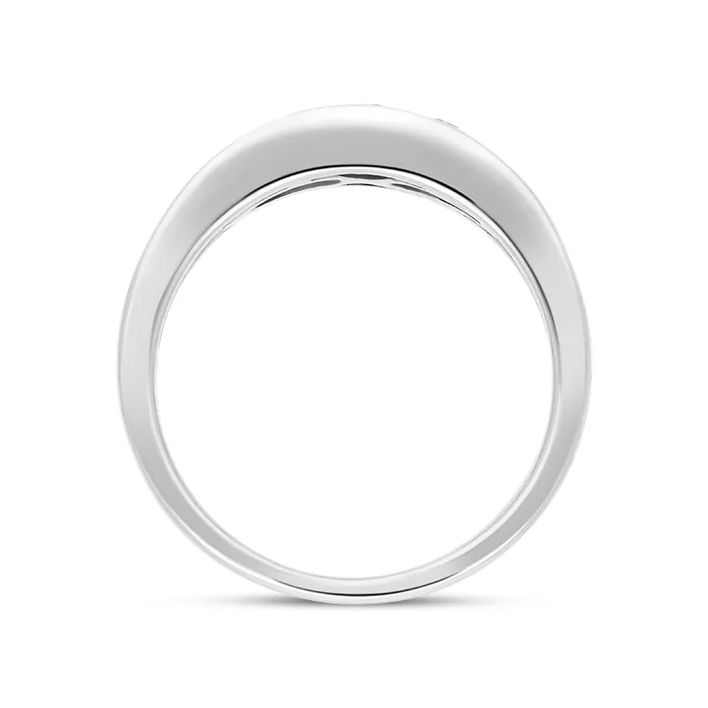 18ct White Gold Sapphire Diamond Eleven Stone Graduating Half Eternity Ring sold by Jura Watches product image thumbnail 3