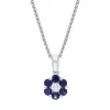 18ct White Gold Sapphire Diamond Round Cluster Pendant sold by Jura Watches