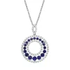 18ct White Gold Sapphire Diamond Open Circle Pendant sold by Jura Watches