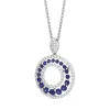 18ct White Gold Sapphire Diamond Open Circle Pendant sold by Jura Watches