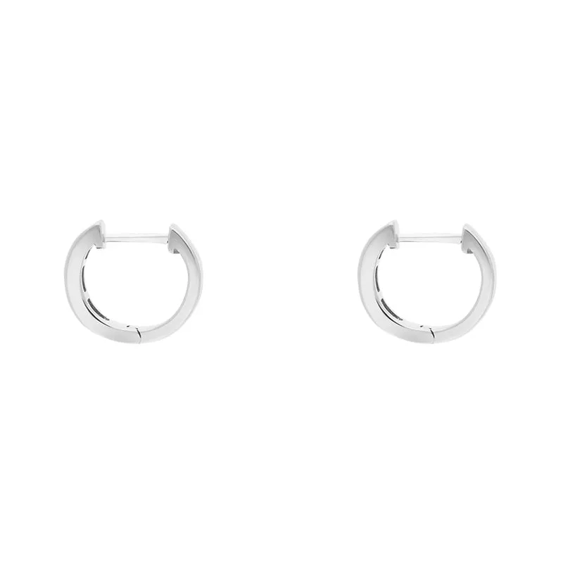 18ct White Gold Sapphire Diamond Princess Cut Hoop Earrings sold by Jura Watches product image thumbnail 2