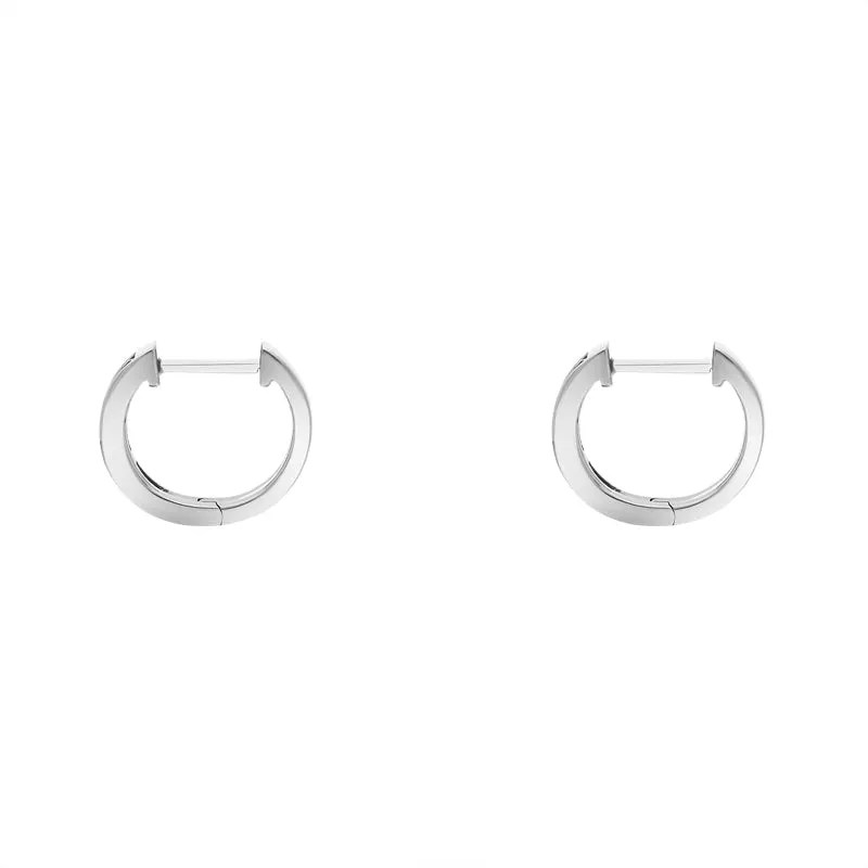 18ct White Gold Ruby Diamond Princess Cut Hoop Earrings sold by Jura Watches product image thumbnail 2