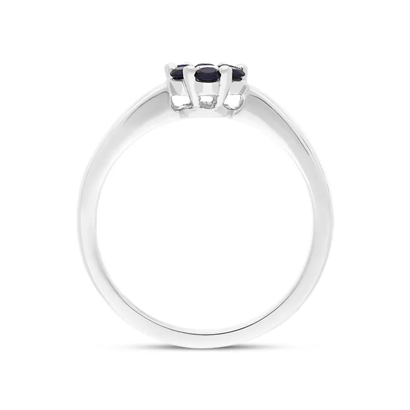 18ct White Gold Sapphire Diamond Round Cluster Ring sold by Jura Watches product image thumbnail 3