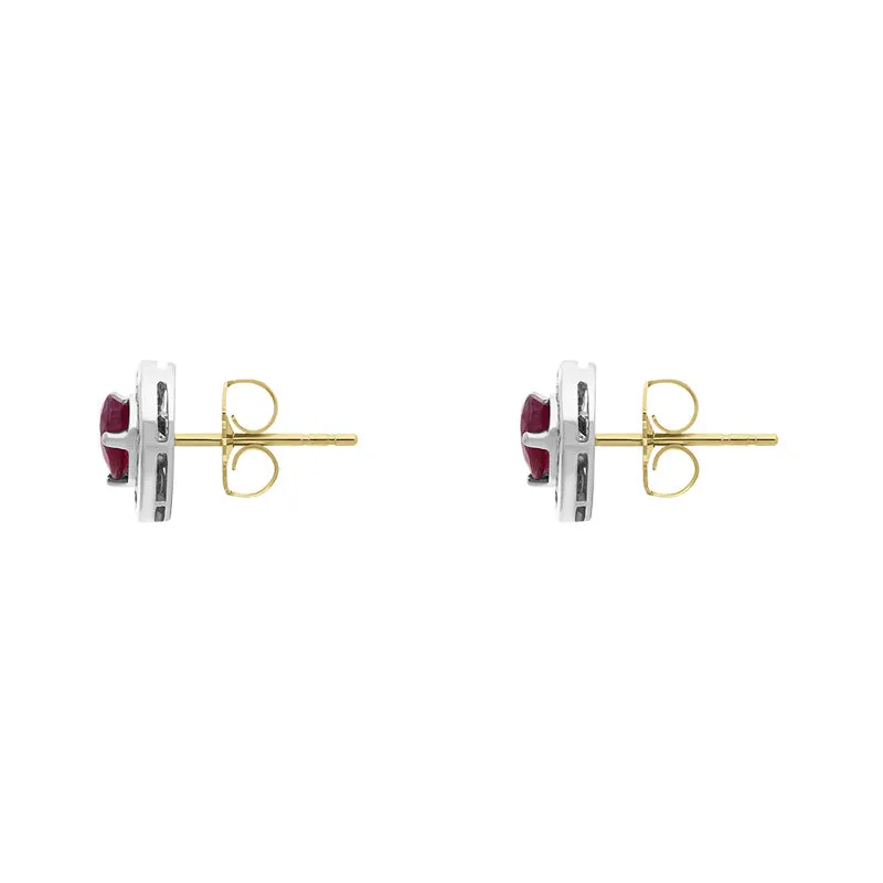 18ct Yellow Gold Ruby Diamond Pear Stud Earrings sold by Jura Watches product image thumbnail 2