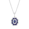 18ct White Gold Sapphire Diamond Cluster Oval Pendant sold by Jura Watches