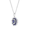 18ct White Gold Sapphire Diamond Cluster Oval Pendant sold by Jura Watches