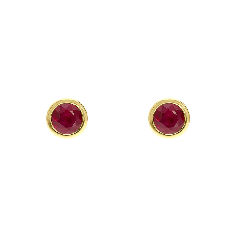 18ct Yellow Gold Ruby Round Martini Stud Earrings sold by Jura Watches
