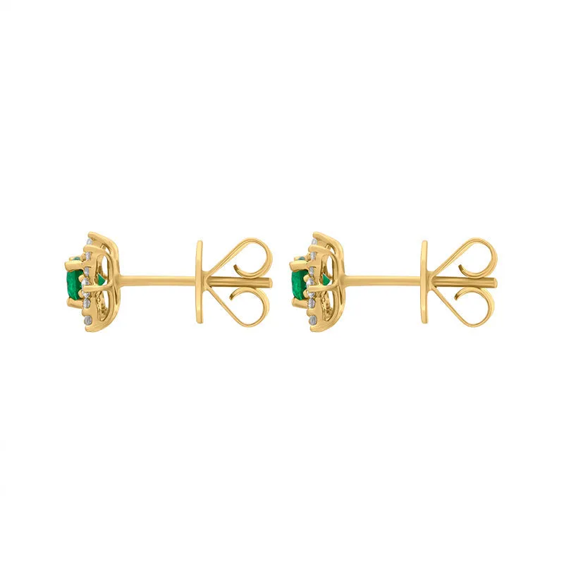 18ct Yellow Gold Emerald Diamond Star Cluster Stud Earrings sold by Jura Watches product image thumbnail 2