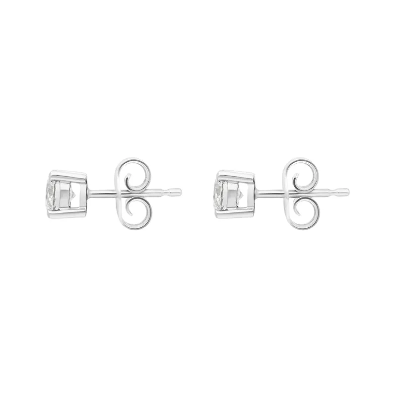 18ct White Gold 0.61ct Diamond Solitaire Brilliant Cut Stud Earrings sold by Jura Watches product image thumbnail 2