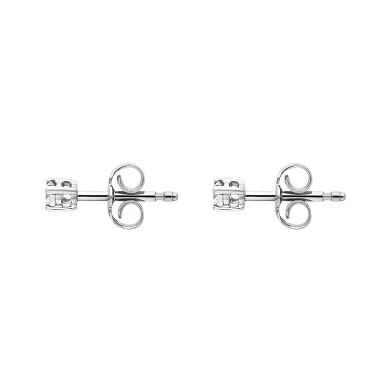 18ct White Gold 0.15ct Diamond Solitaire Brilliant Cut Stud Earrings sold by Jura Watches product image thumbnail 2