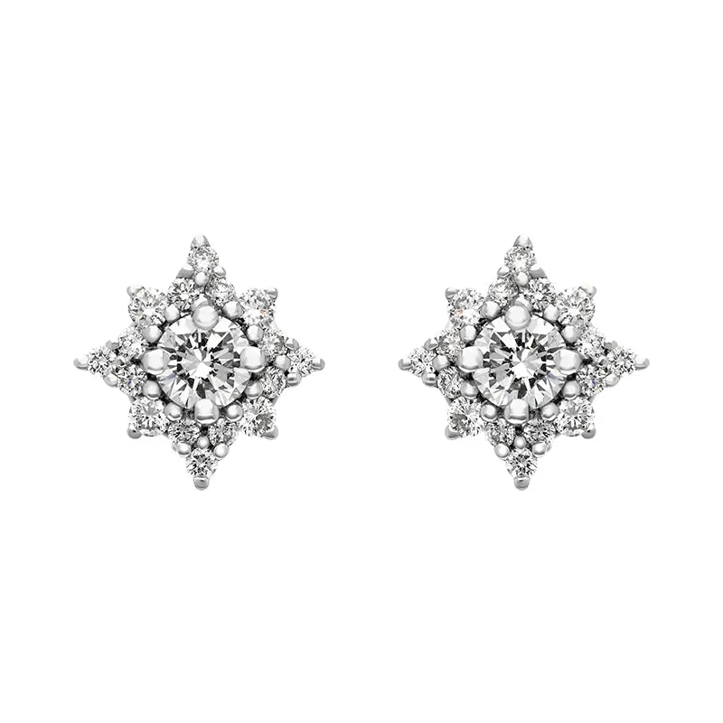 18ct White Gold 0.56ct Diamond Star Cluster Stud Earrings sold by Jura Watches