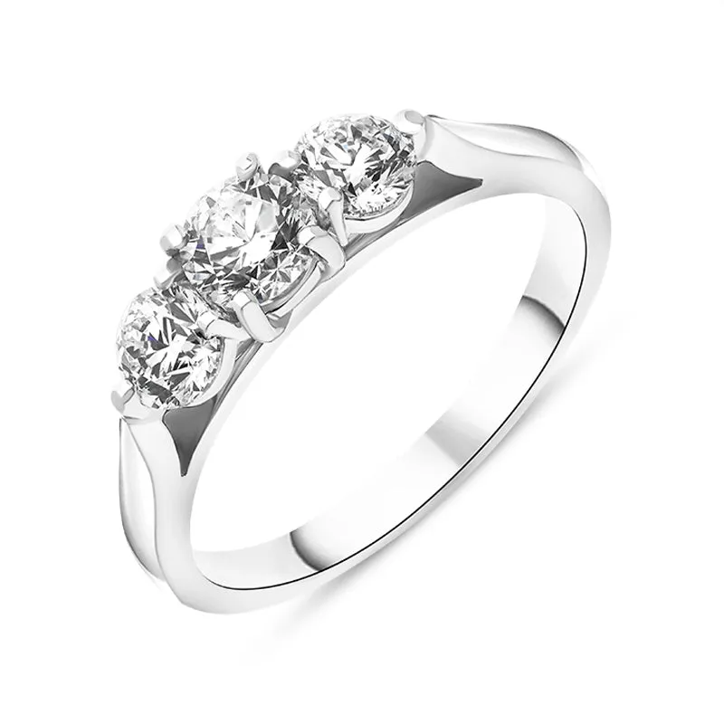 Platinum 1.01ct Diamond Three Stone Ring sold by Jura Watches
