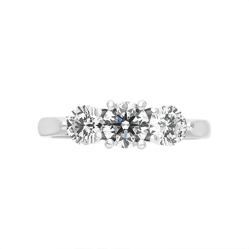 Platinum 1.29ct Diamond Three Stone Ring sold by Jura Watches product image thumbnail 2