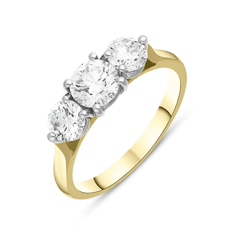 18ct Yellow Gold 1.50ct Diamond Three Stone Ring sold by Jura Watches