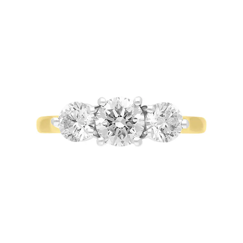 18ct Yellow Gold 1.50ct Diamond Three Stone Ring sold by Jura Watches product image thumbnail 2