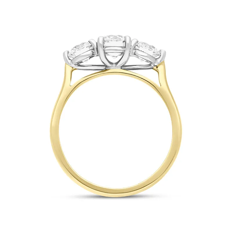 18ct Yellow Gold 1.50ct Diamond Three Stone Ring sold by Jura Watches product image thumbnail 3