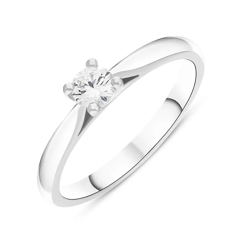 Platinum 0.20ct Diamond Round Brilliant Cut Solitaire Ring sold by Jura Watches