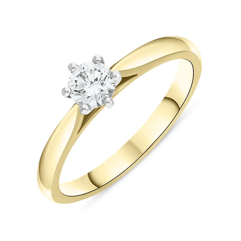 18ct Yellow Gold 0.33ct Diamond Round Brilliant Cut Solitaire Ring sold by Jura Watches