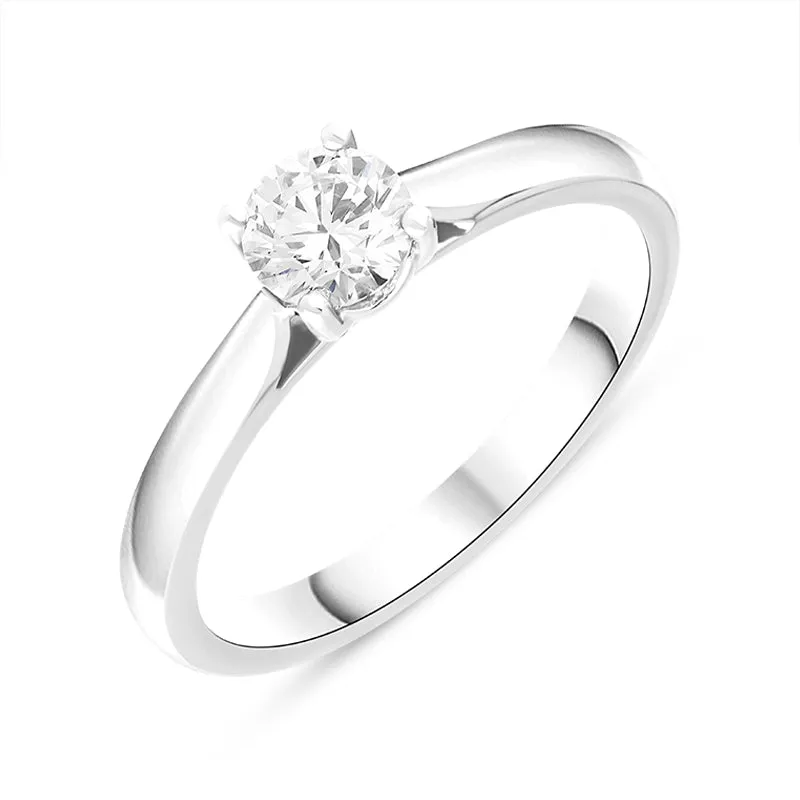 Platinum 0.50ct Diamond Round Brilliant Cut Solitaire Ring sold by Jura Watches