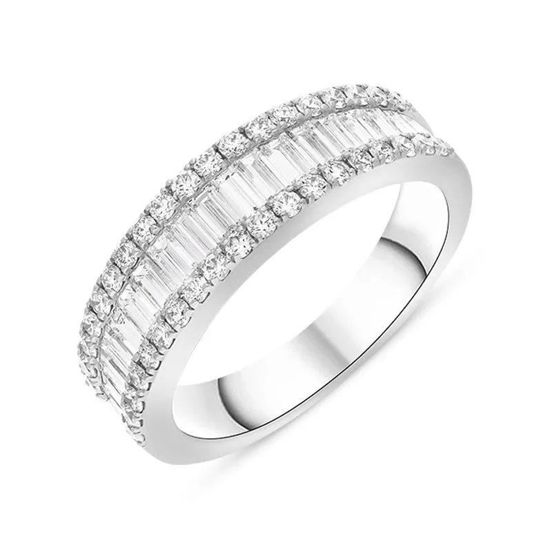 18ct White Gold 1.44ct Diamond Baguette Round Brilliant Cut Eternity Ring sold by Jura Watches