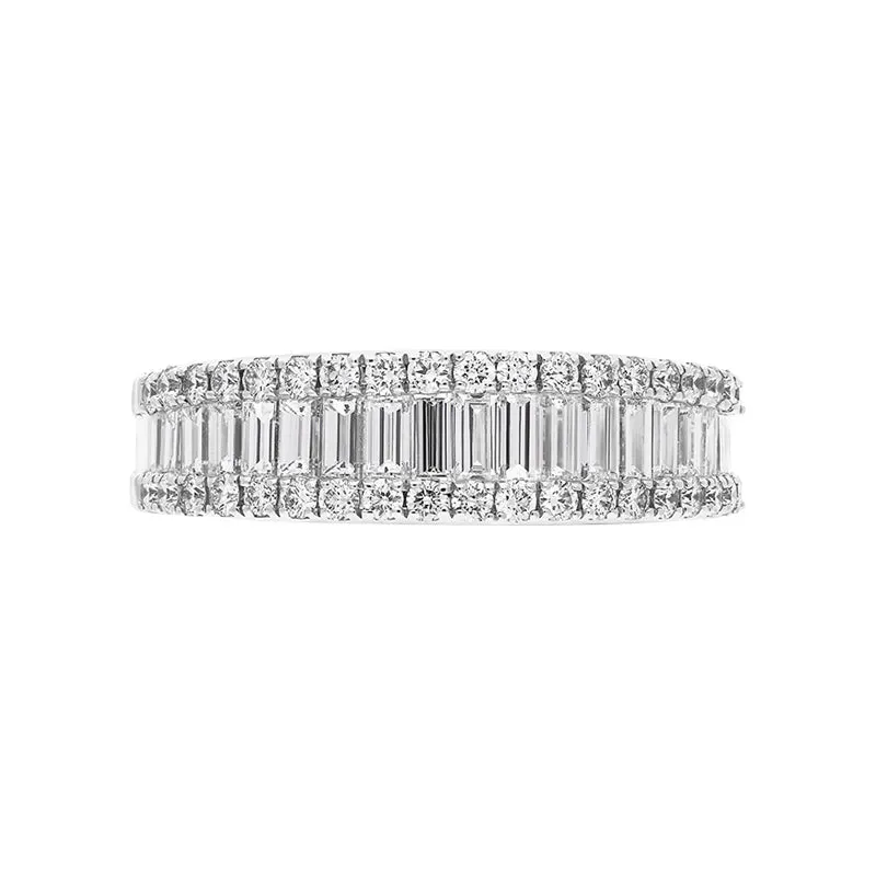18ct White Gold 1.44ct Diamond Baguette Round Brilliant Cut Eternity Ring sold by Jura Watches product image thumbnail 2