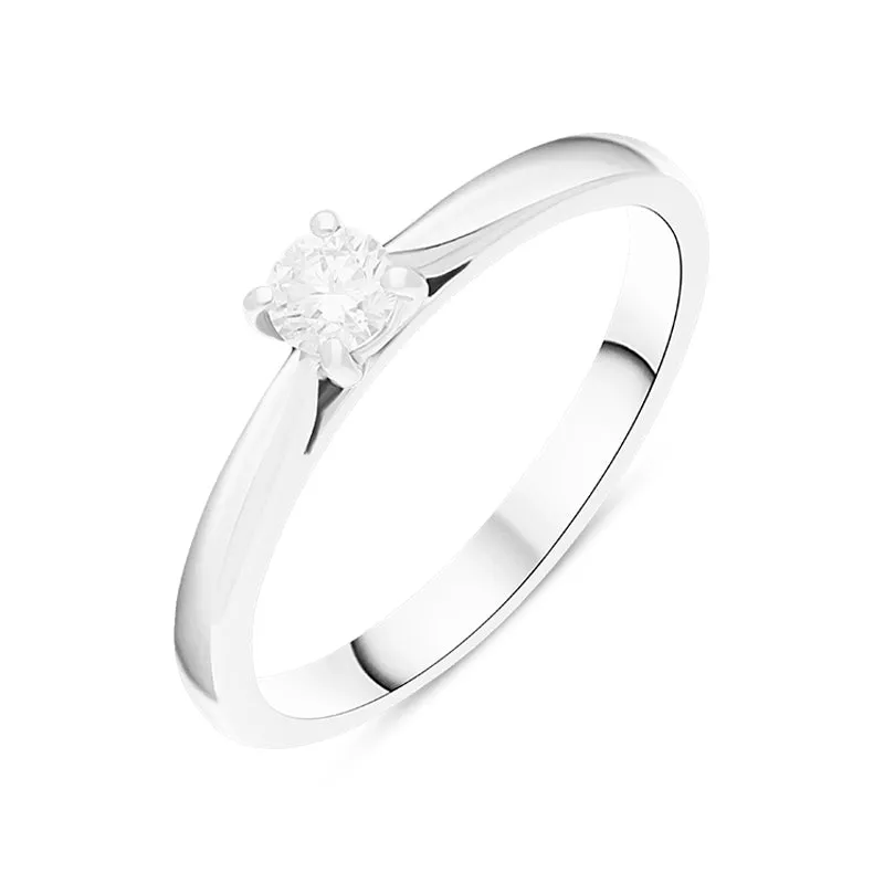 Platinum 0.20ct Diamond Round Brilliant Cut Solitaire Ring sold by Jura Watches