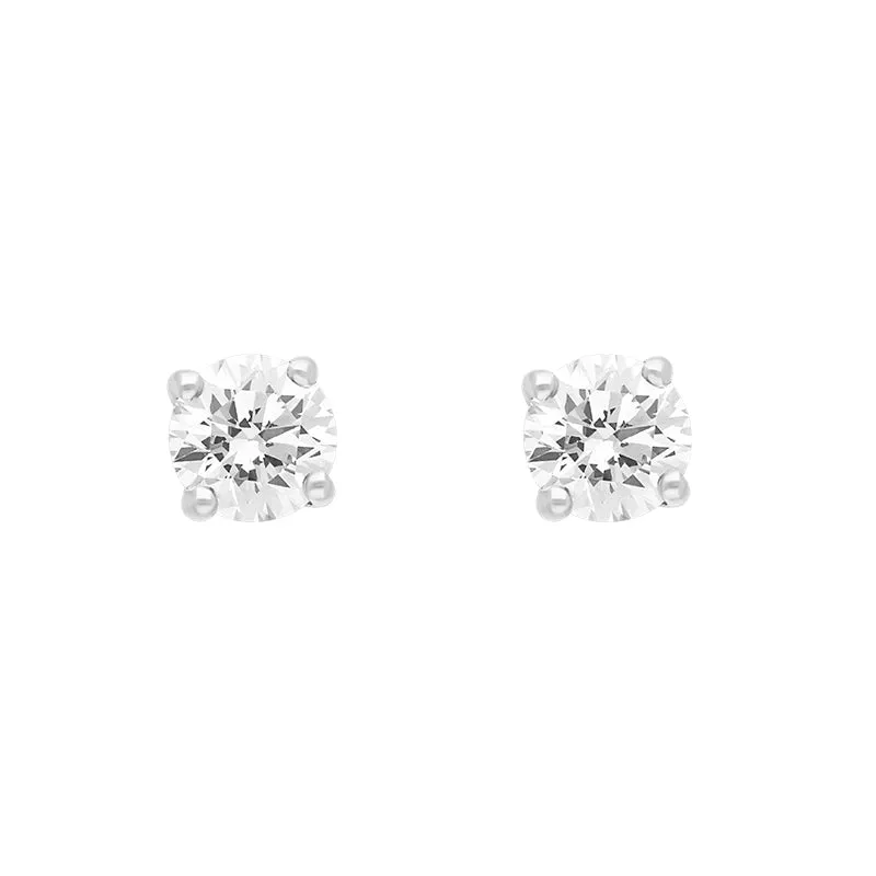 18ct White and Yellow Gold 1.03ct Diamond Solitaire Brilliant Cut Stud Earrings sold by Jura Watches
