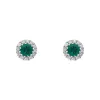 18ct White Gold 0.31ct Emerald Diamond Cluster Earrings sold by Jura Watches