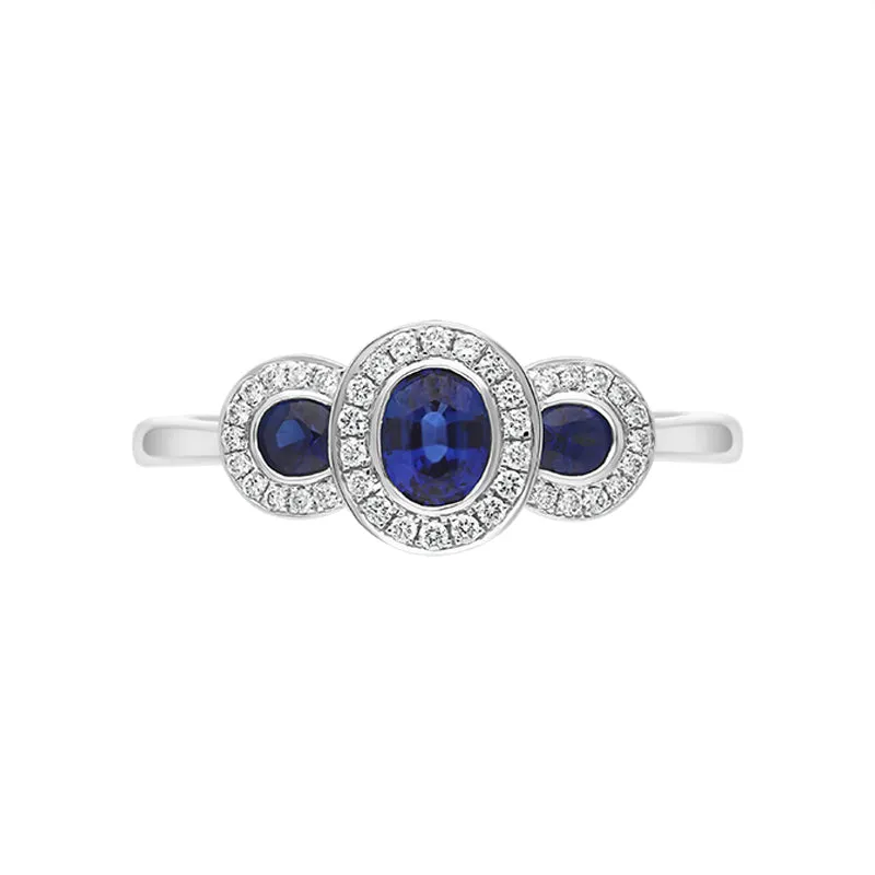 18ct White Gold 0.72ct Sapphire Diamond Ring sold by Jura Watches product image thumbnail 2