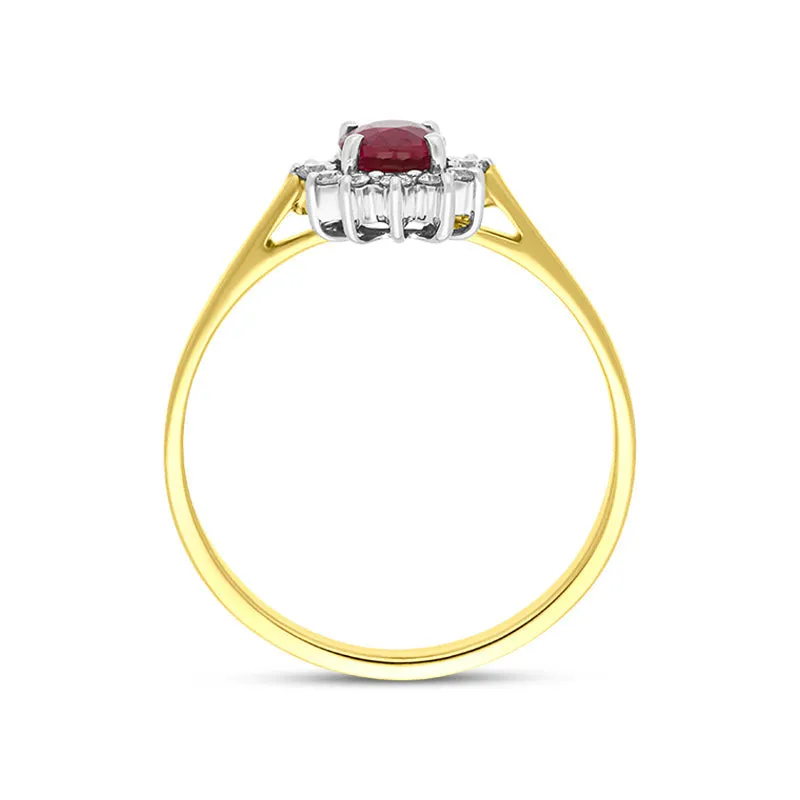 18ct Yellow Gold 0.56ct Ruby Diamond Cluster Ring sold by Jura Watches product image thumbnail 2