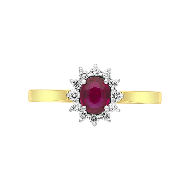 18ct Yellow Gold 0.56ct Ruby Diamond Cluster Ring sold by Jura Watches product image thumbnail 3