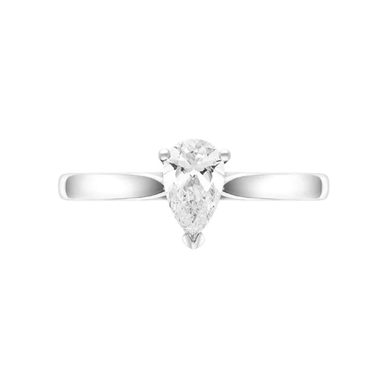 Platinum 0.40ct Diamond Pear Cut Solitaire Ring sold by Jura Watches product image thumbnail 3