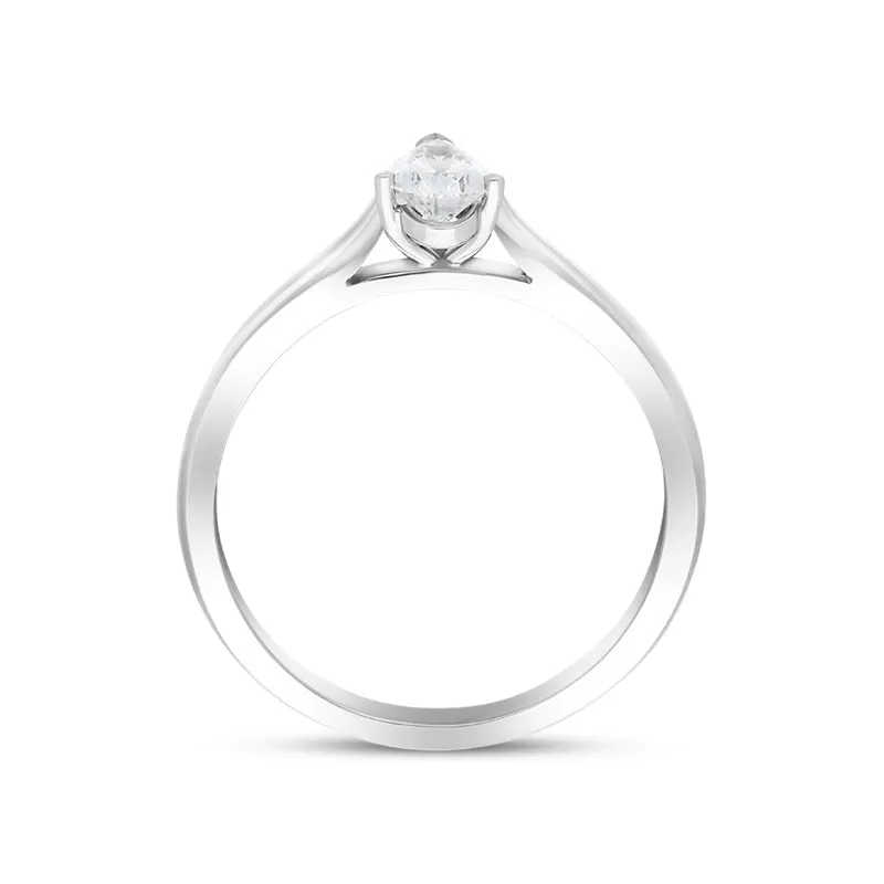 Platinum 0.40ct Diamond Pear Cut Solitaire Ring sold by Jura Watches product image thumbnail 2