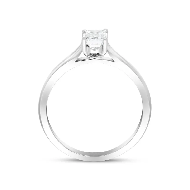 Platinum 0.71ct Diamond Emerald Cut Solitaire Ring sold by Jura Watches product image thumbnail 2