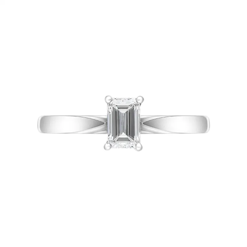 Platinum 0.50ct Diamond Emerald Cut Solitaire Ring sold by Jura Watches product image thumbnail 3