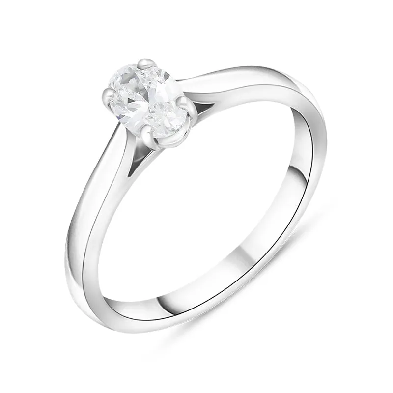 Platinum 0.70ct Diamond Oval Cut Solitaire Ring sold by Jura Watches