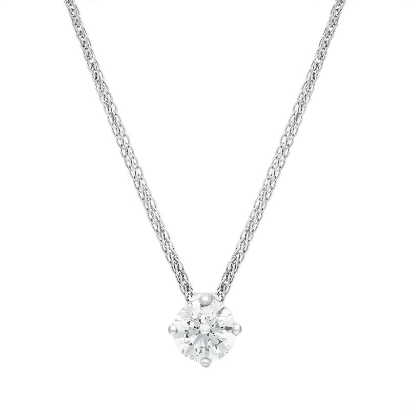 18ct White Gold 0.50ct Diamond Round Brilliant Cut Solitaire Slider Pendant sold by Jura Watches