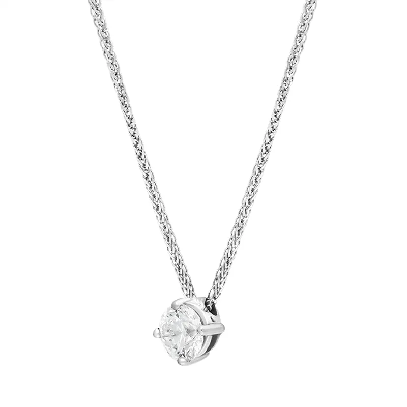 18ct White Gold 0.50ct Diamond Round Brilliant Cut Solitaire Slider Pendant sold by Jura Watches product image thumbnail 2