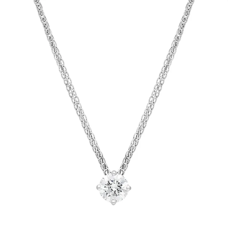 18ct White Gold 0.40ct Diamond Round Brilliant Cut Solitaire Slider Pendant sold by Jura Watches