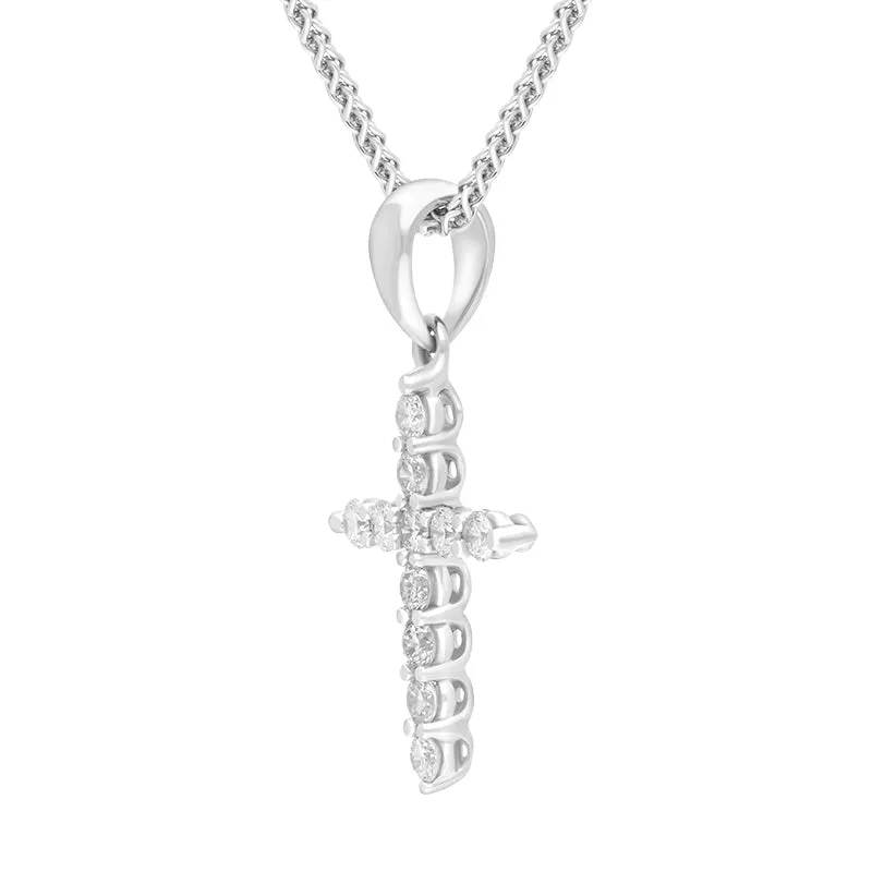 18ct White Gold 0.24ct Diamond Cross Pendant sold by Jura Watches product image thumbnail 2
