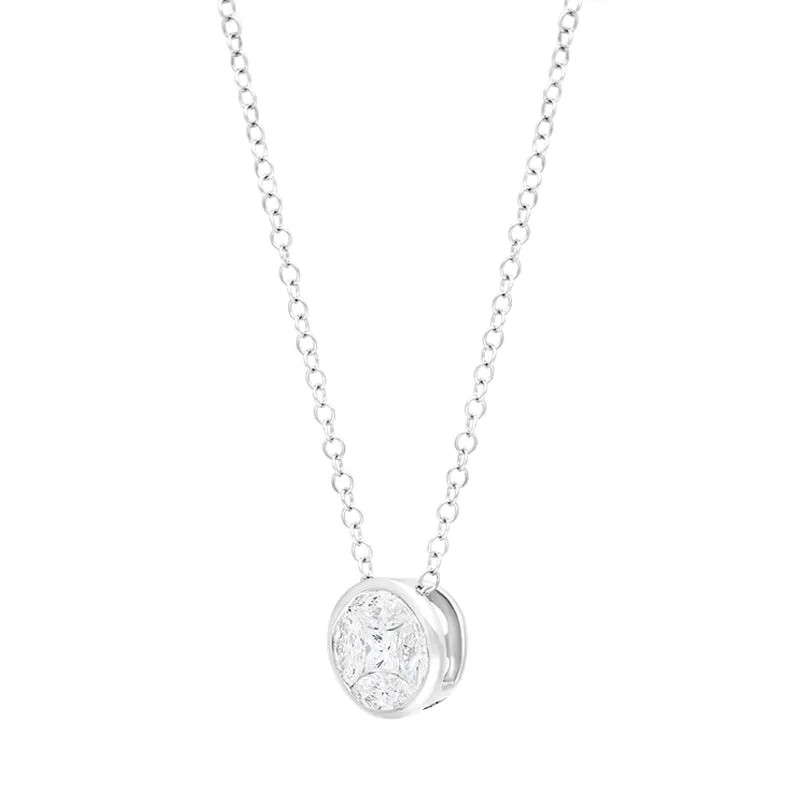 18ct White Gold 0.49ct Diamond Marquise Princess Cut Round Cluster Pendant sold by Jura Watches product image thumbnail 2
