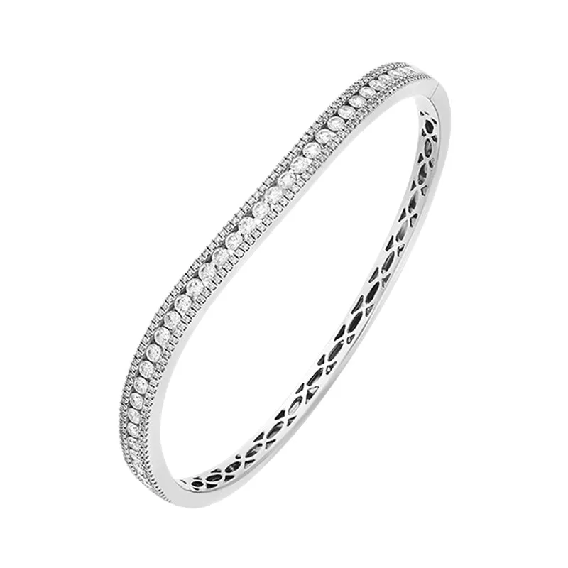 18ct White Gold 1.78ct Diamond Bangle sold by Jura Watches