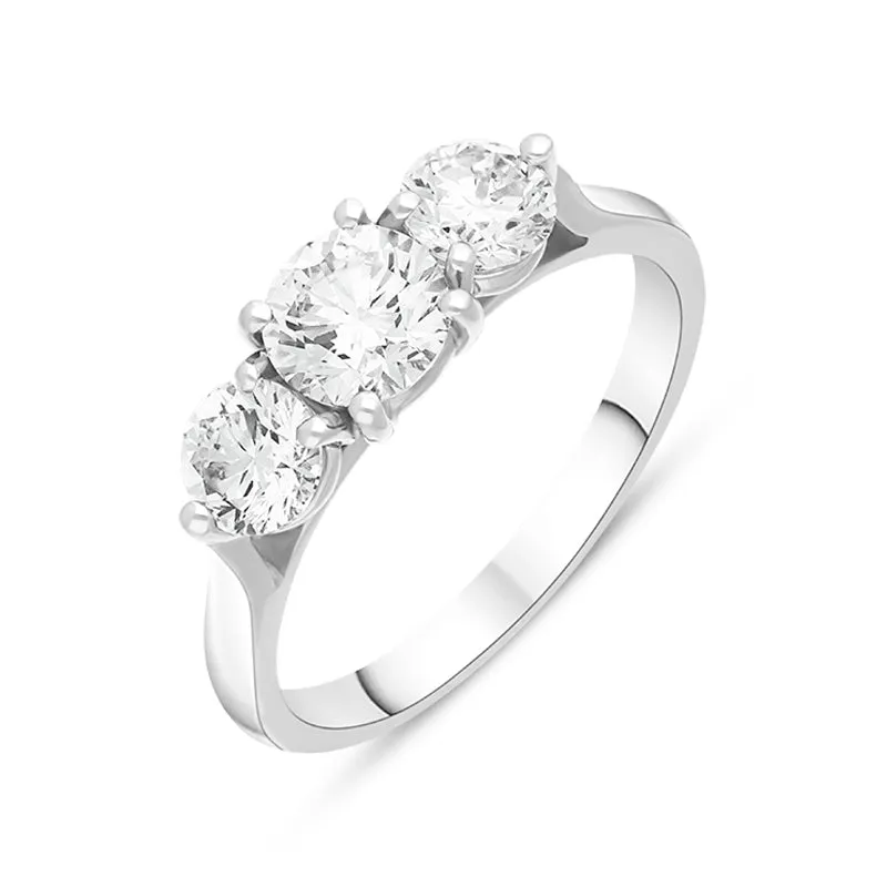 Platinum 1.26ct Diamond Three Stone Ring sold by Jura Watches
