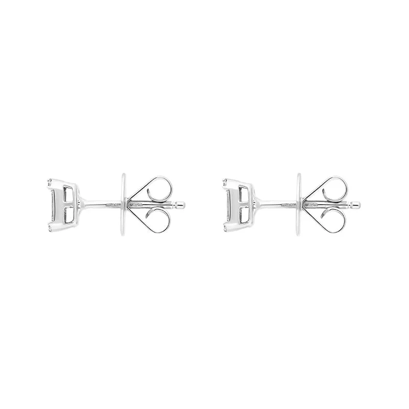 18ct White Gold 0.34ct Diamond Baguette Cut Cluster Stud Earrings sold by Jura Watches product image thumbnail 2