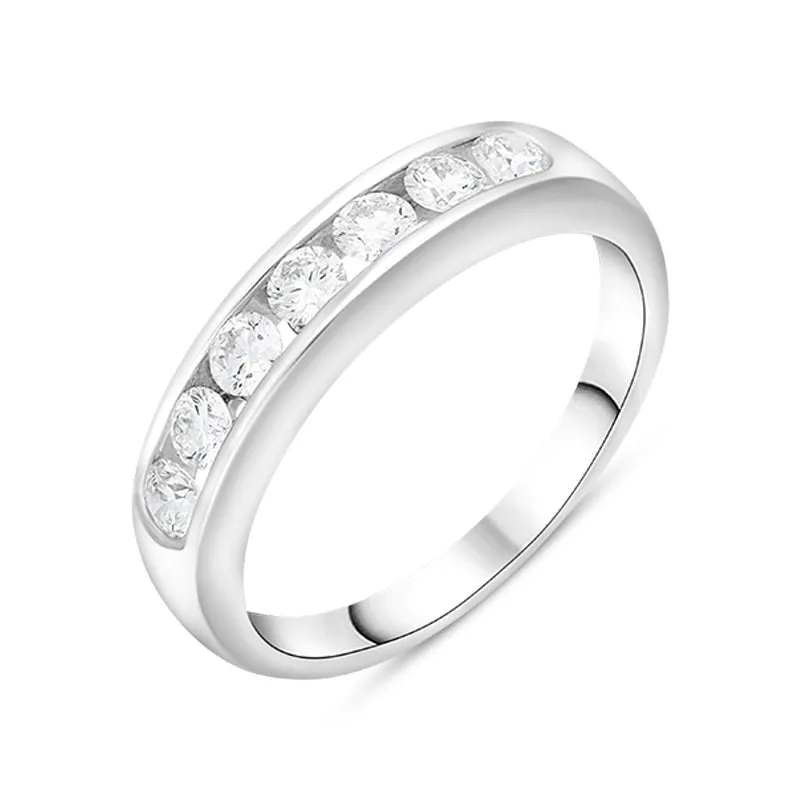 18ct White Gold 0.45ct Diamond Channel Set Half Eternity Ring sold by Jura Watches