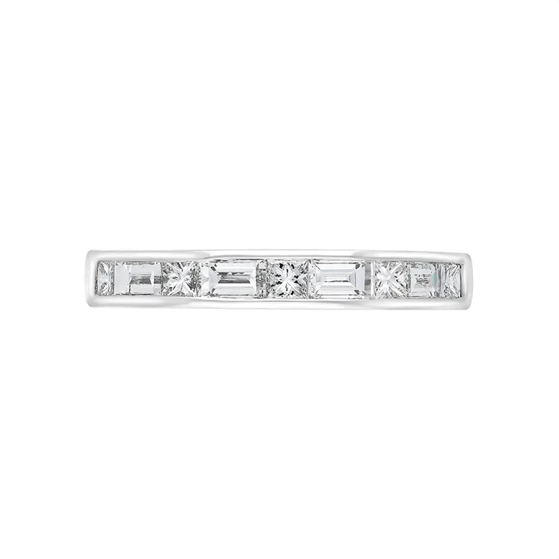 Platinum 0.93ct Diamond Princess and Baguette Cut Channel Set Half Eternity Ring sold by Jura Watches product image thumbnail 3
